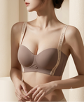 Front view of Comfort Foam Half Cup Malai Fabric Bra featuring soft foam cups, adjustable straps, and everyday support.
