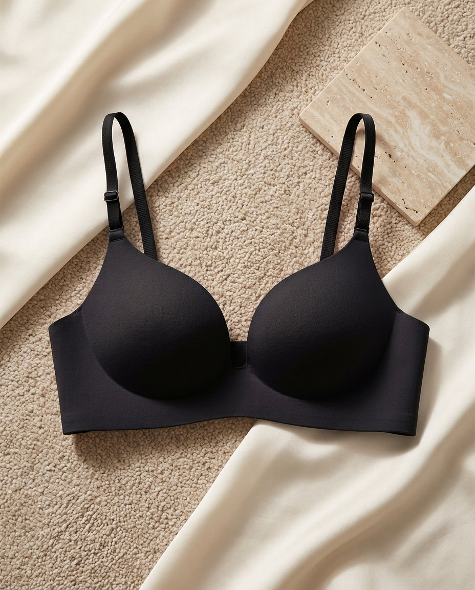 Light push-up padded bra in black