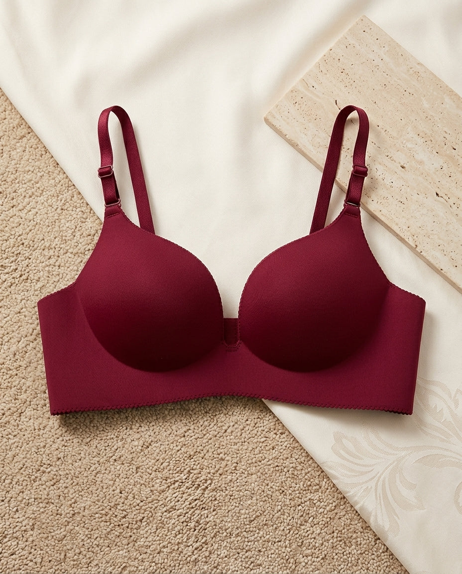 Light push-up padded bra in mehroon